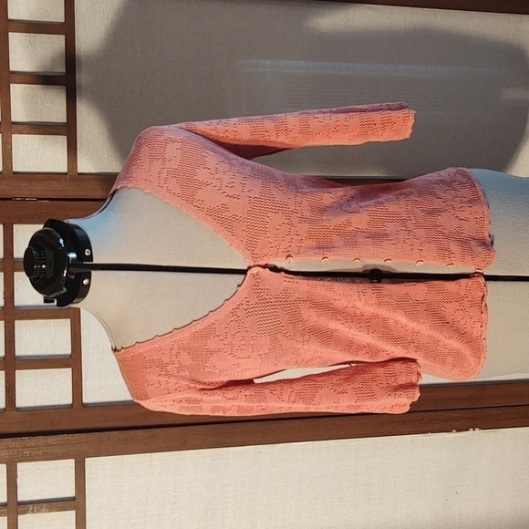 MNG by Mango Floral Knit Pink Cardigan Sz S - Picture 1 of 8